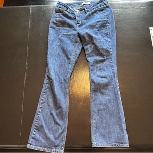 y2& Levi's Size 6 Blue Flare Wide Leg Jeans 28x32 Levis 526 Boot Denim Back Flap